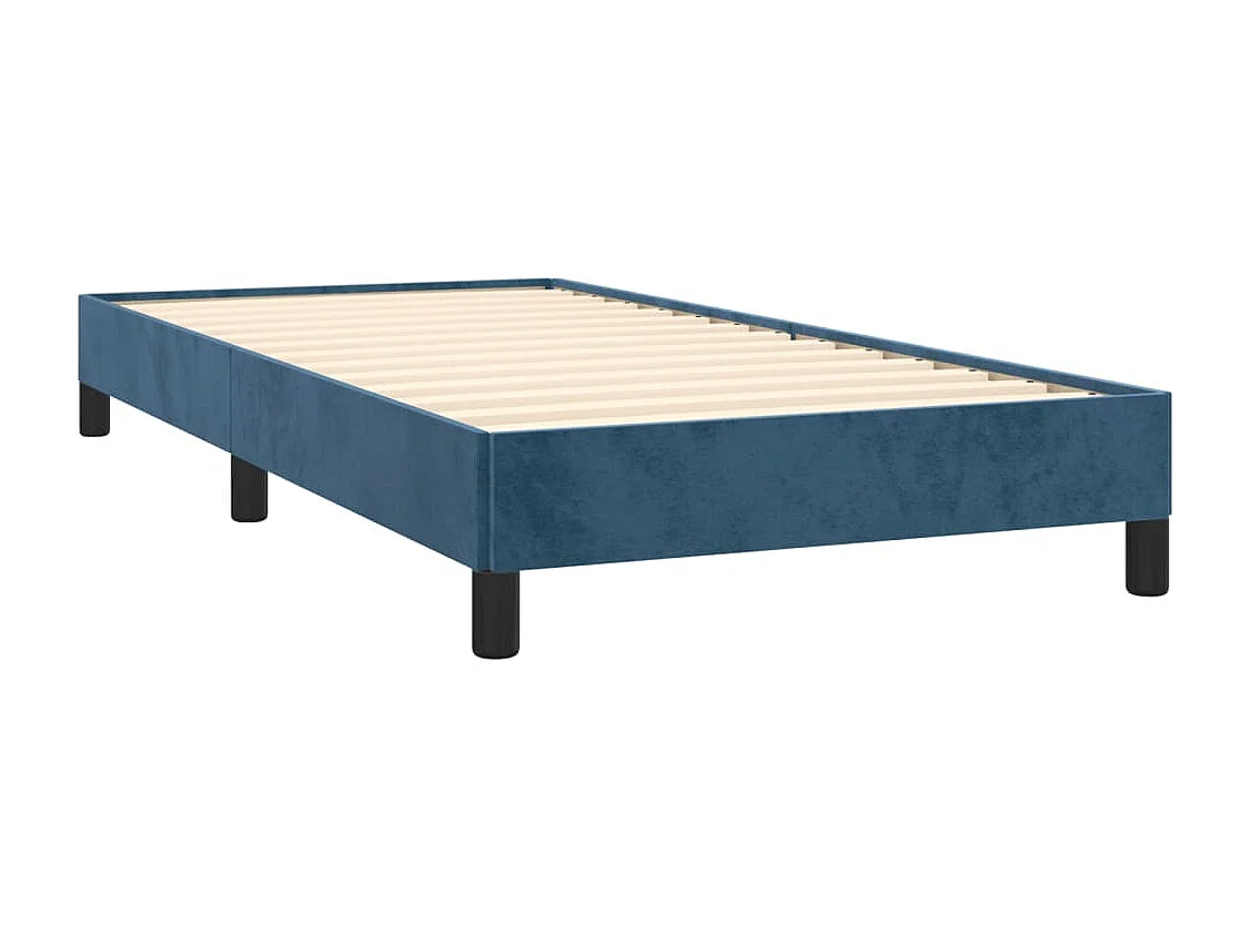 Lit simple | Lit adulte, enfant | Cadre de lit bleu foncé 90x190 cm velours