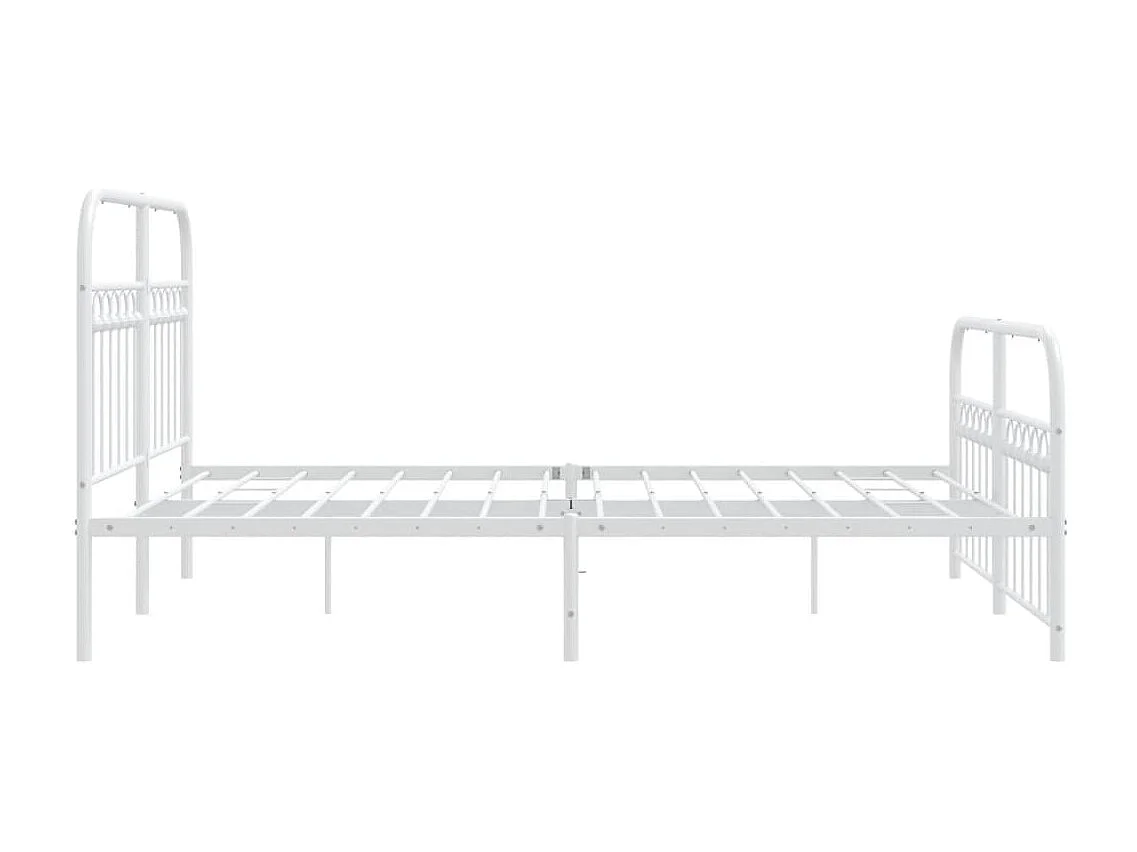 Lit double | Lit adulte | Cadre de lit métal et pied de lit blanc 137x190 cm