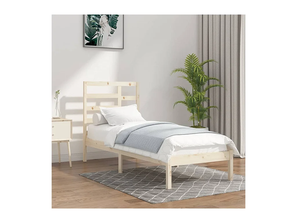 Lit simple | Lit adulte, enfant | Cadre de lit bois massif 90x190 cm