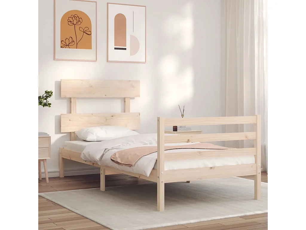 Lit simple | Lit adulte, enfant | Cadre de lit 90x200 cm bois massif