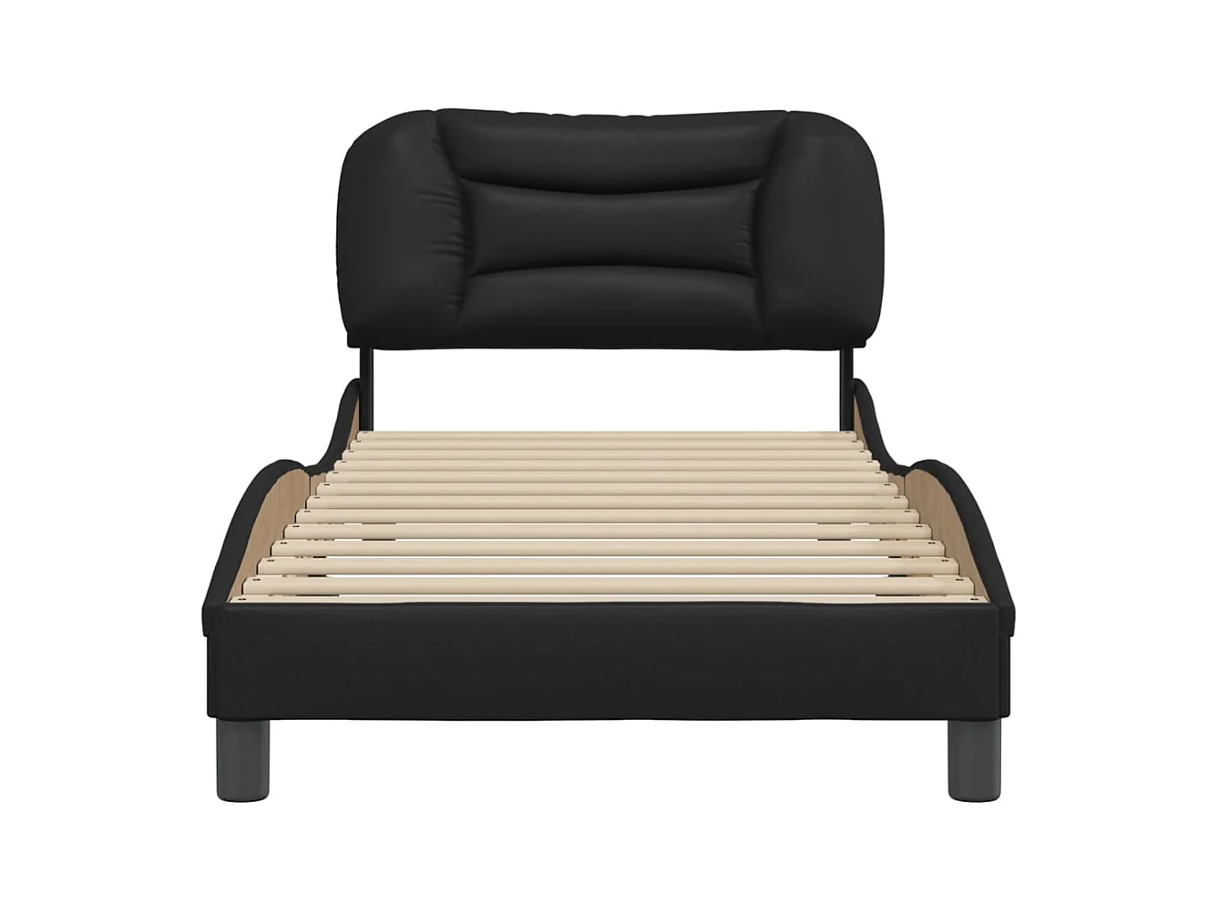 Lit simple | Lit adulte, enfant | Cadre de lit noir 90x190 cm similicuir