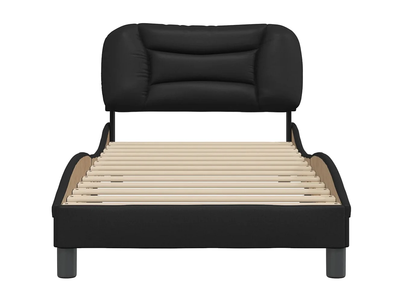 Lit simple | Lit adulte, enfant | Cadre de lit noir 90x190 cm similicuir