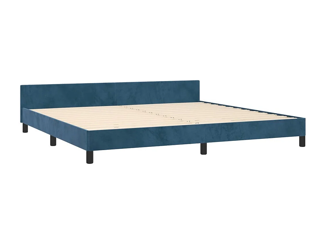 Lit double | Lit adulte | Cadre de lit bleu foncé 200x200 cm velours