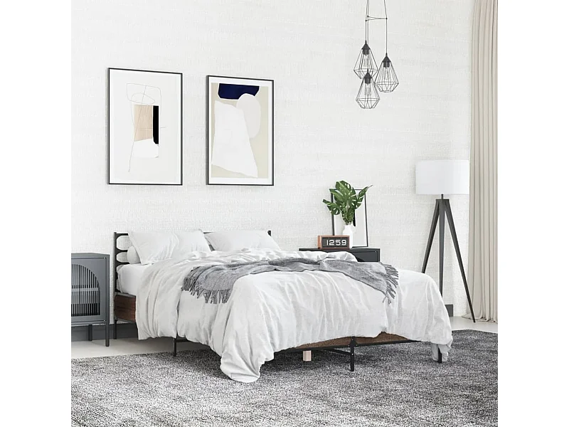 Lit double | Lit adulte | Cadre de lit chêne marron 140x190 cm