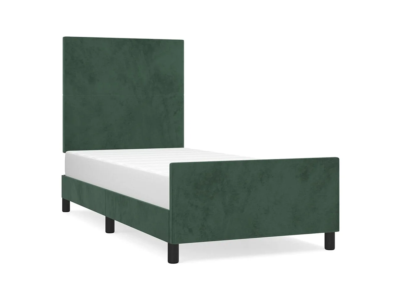 Lit simple | Lit adulte, enfant | Cadre de lit vert foncé 90x190 cm velours