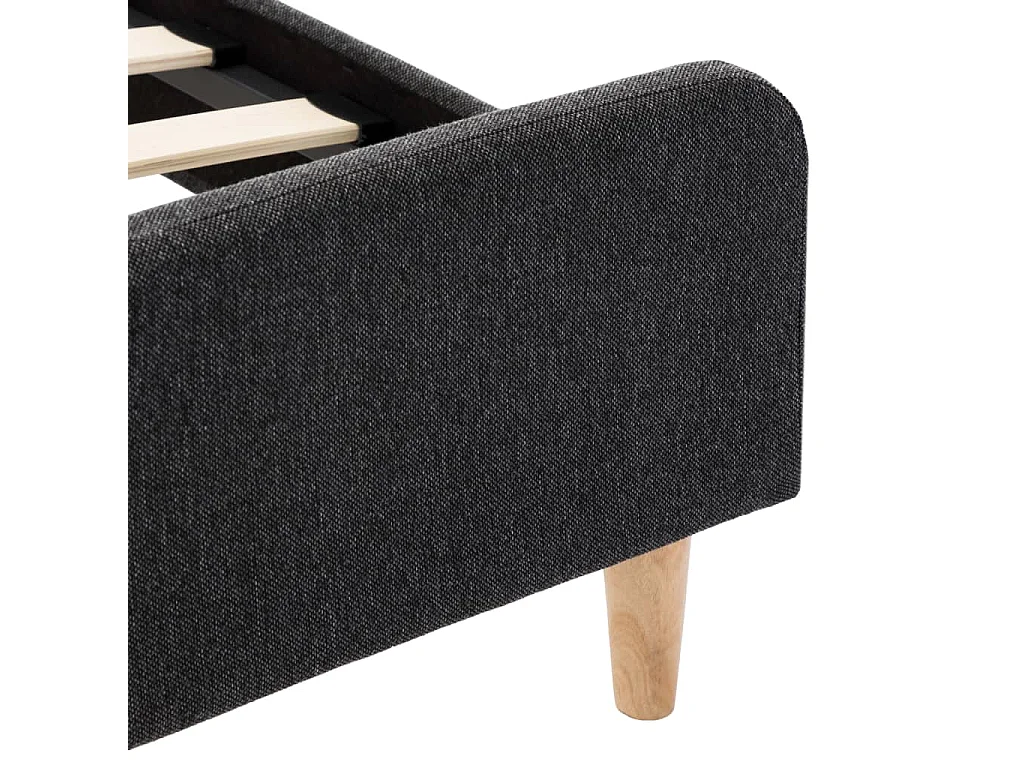 Lit double | Lit adulte | Cadre de lit Gris foncé Jute 140x200 cm