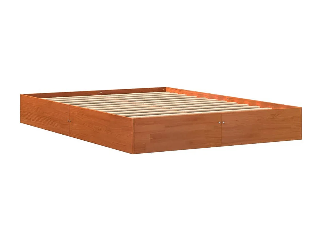 Lit simple | Lit adulte, enfant | Cadre de lit cire marron 120x200cm bois pin massif