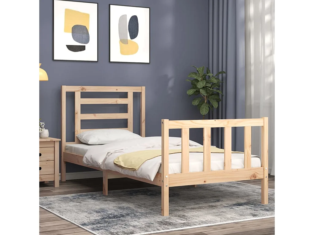 Lit simple | Lit adulte, enfant | Cadre de lit 90x200 cm bois de pin massif