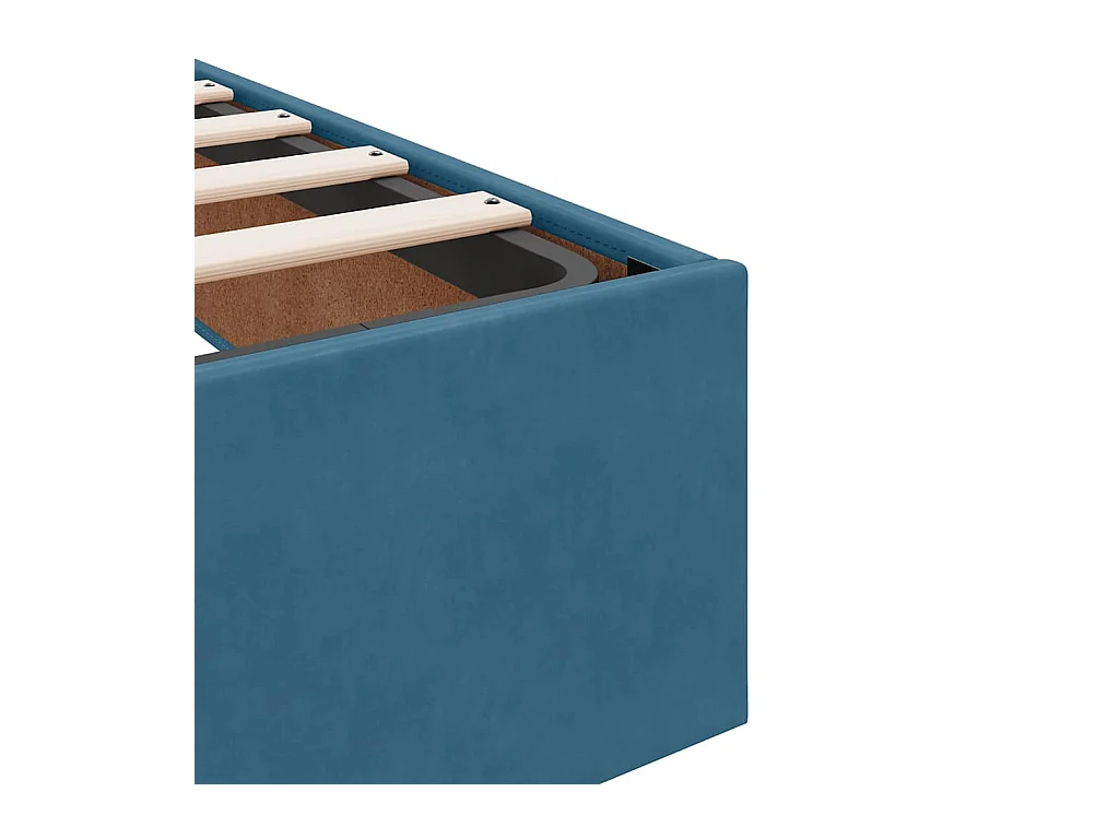 Lit simple | Lit adulte, enfant | Cadre de lit ottoman bleu foncé 90x200 cm velours