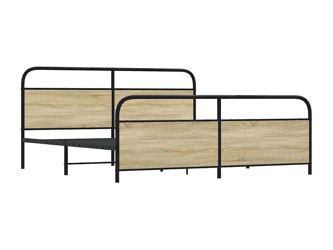 Letto per adulti | Letto matrimoniale | Giroletto senza Materaso in Metallo Rovere Sonoma 180x200 cm