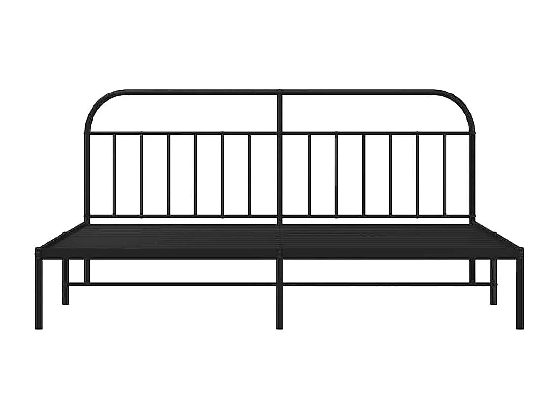 Lit double | Lit adulte | Cadre de lit métal avec tête de lit noir 193x203cm