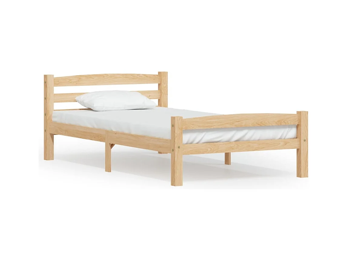 Lit simple | Lit adulte, enfant | Cadre de lit bois de pin massif 90x200 cm