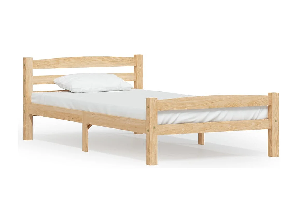 Lit simple | Lit adulte, enfant | Cadre de lit bois de pin massif 90x200 cm