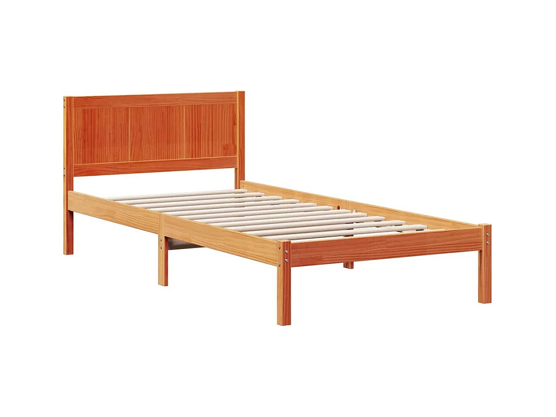 Lit simple | Lit adulte, enfant | Cadre de lit Marron 100x200 cm Bois de pin massif