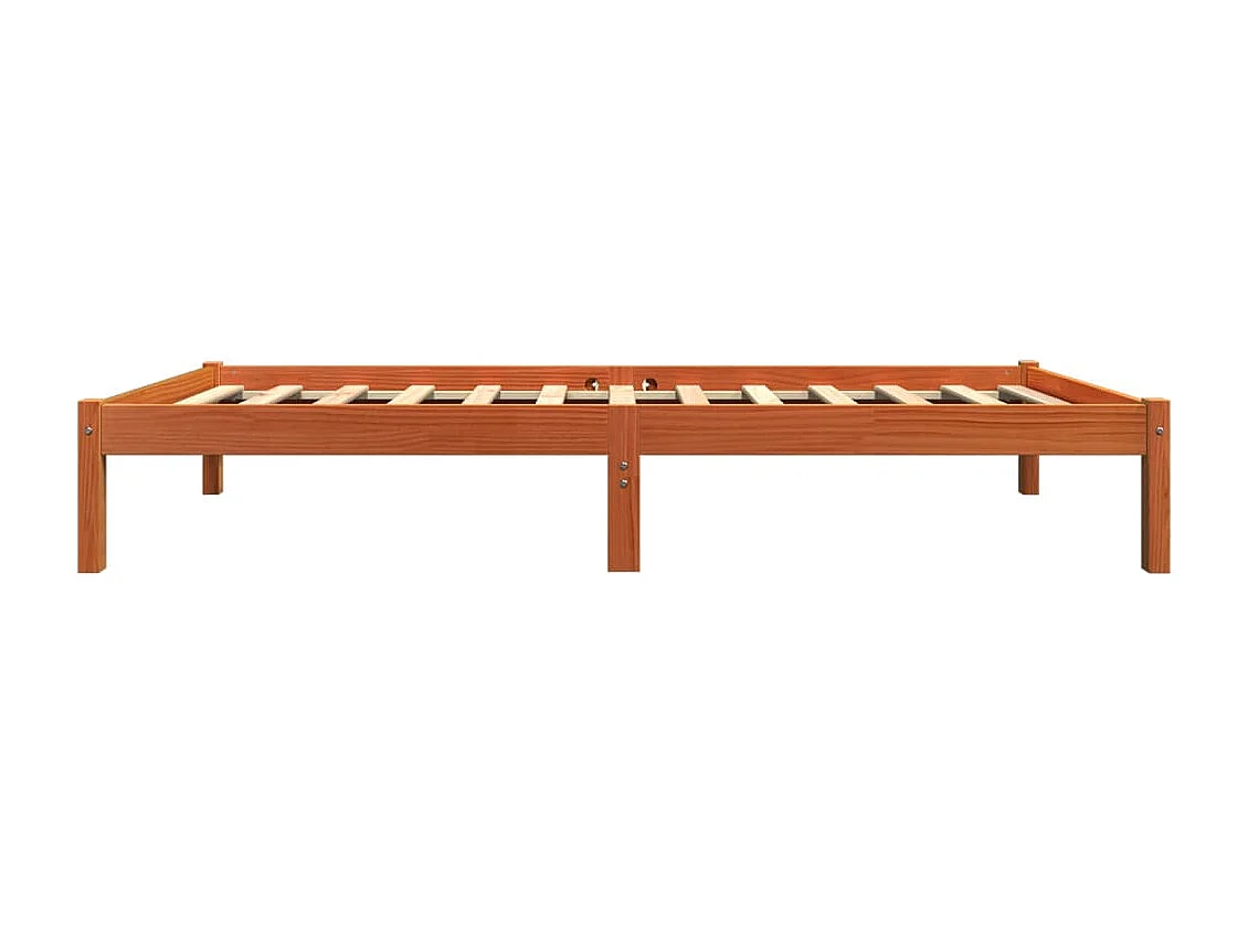 Lit simple | Lit adulte, enfant | Cadre de lit cire marron 90x200 cm bois pin massif