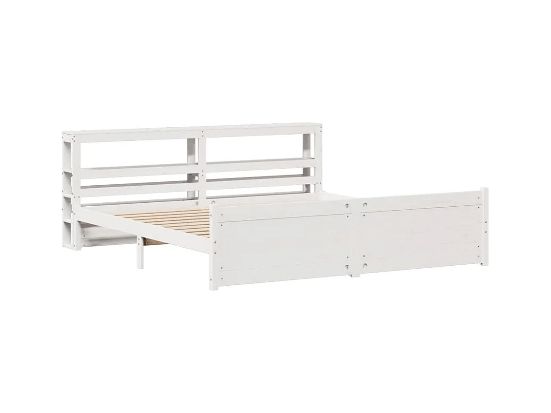 Letto per adulti | Letto matrimoniale | Giroletto con Testiera senza Materasso Bianco 180x200 cm