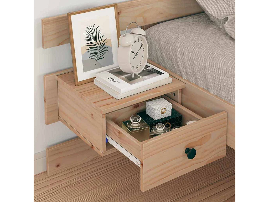 Lit simple | Lit adulte, enfant | Cadre de lit avec tiroir Marron 100x200 cm Bois massif en pin