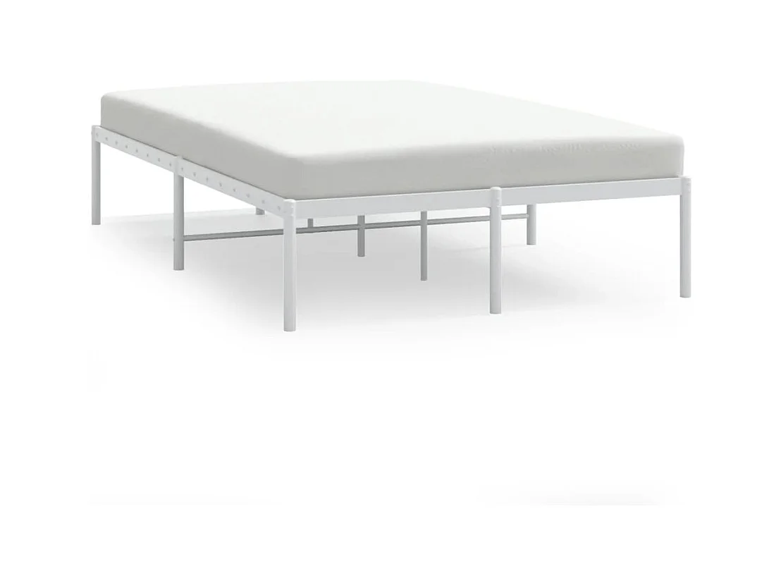 Lit simple | Lit adulte, enfant | Cadre de lit métal blanc 120x190 cm