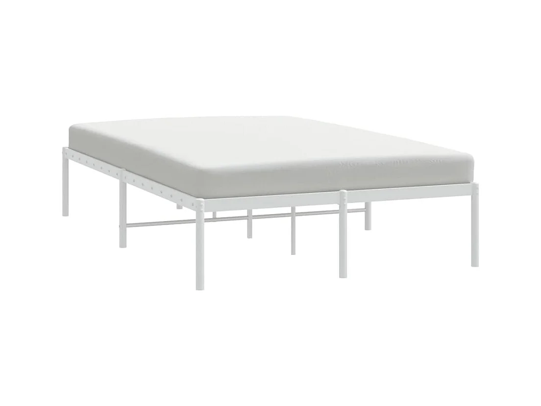 Lit simple | Lit adulte, enfant | Cadre de lit métal blanc 120x190 cm