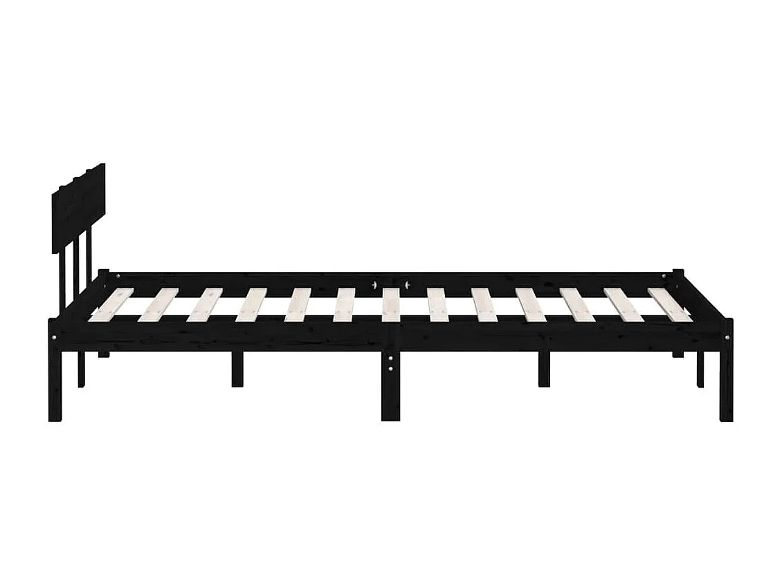 Lit simple | Lit adulte, enfant | Cadre de lit noir bois massif 120x190 cm