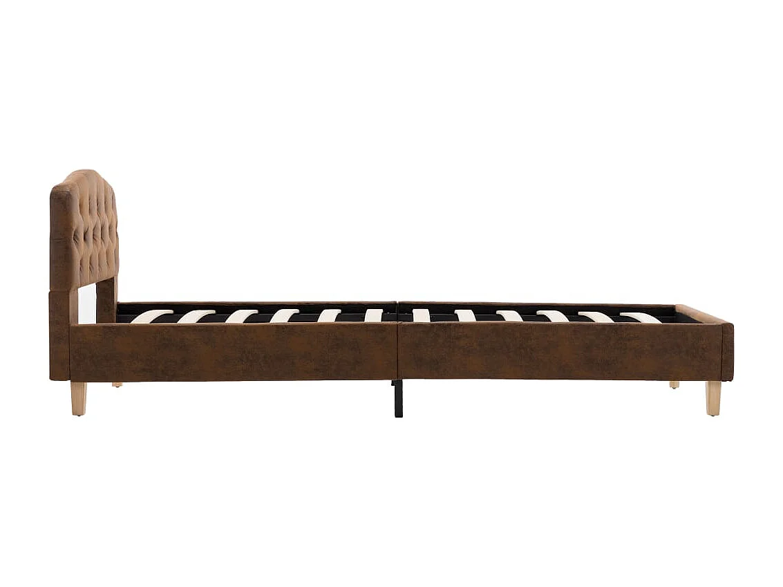 Lit simple | Lit adulte, enfant | Cadre de lit marron similicuir daim 90x200 cm