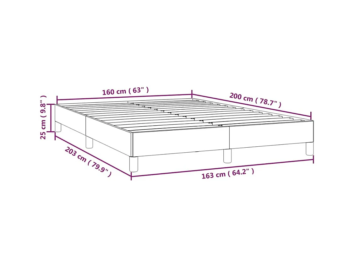 Lit double | Lit adulte | Cadre de lit crème 160x200 cm tissu
