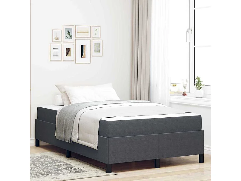 Lit simple | Lit adulte, enfant | Cadre de lit Gris foncé 120x200 cm Tissu en velours côtelé