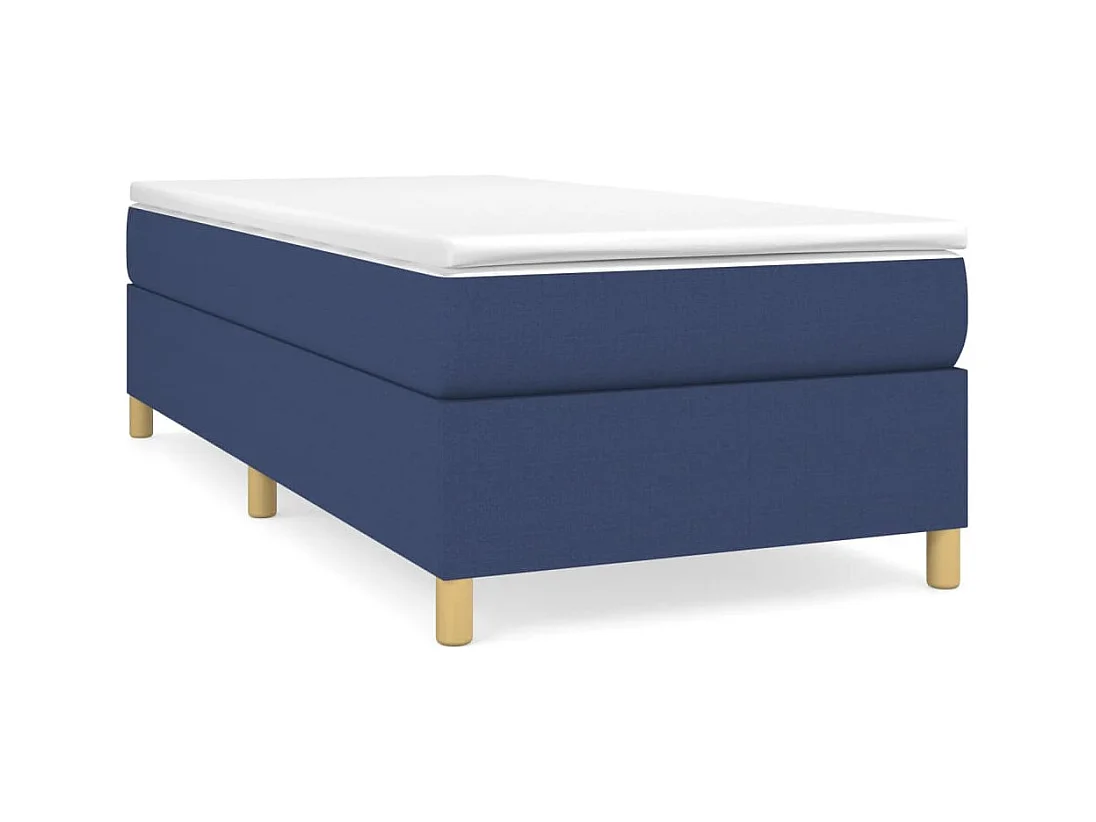 Lit simple | Lit adulte, enfant | Cadre de lit bleu 90x200 cm tissu