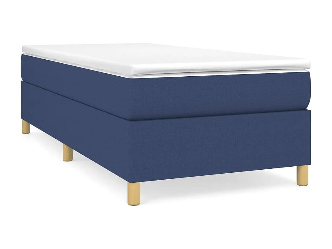 Lit simple | Lit adulte, enfant | Cadre de lit bleu 90x200 cm tissu