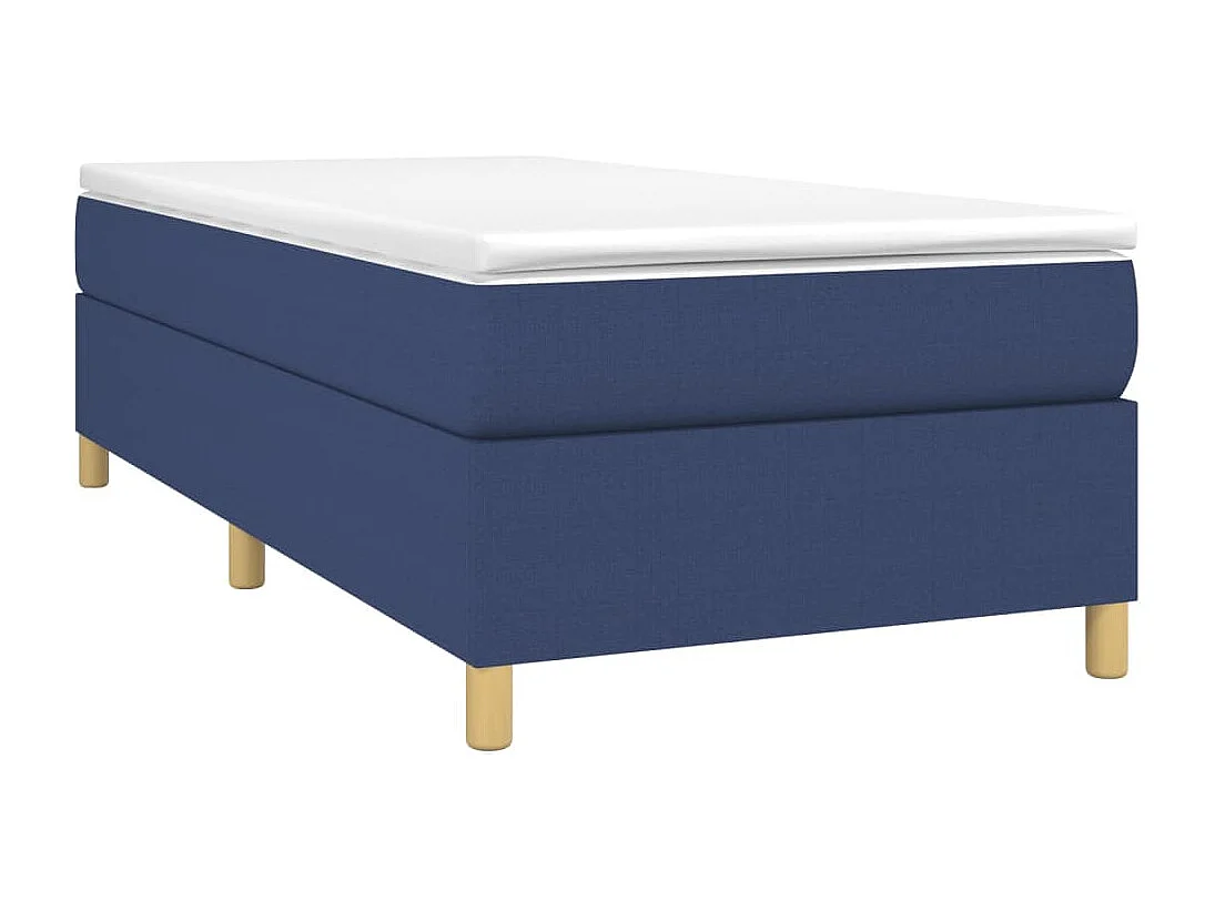 Lit simple | Lit adulte, enfant | Cadre de lit bleu 90x200 cm tissu