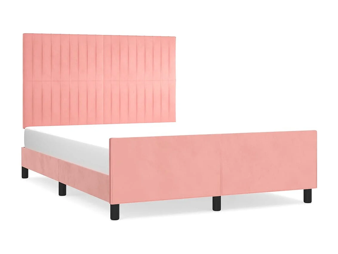 Lit double | Lit adulte | Cadre de lit rose 140x200 cm velours