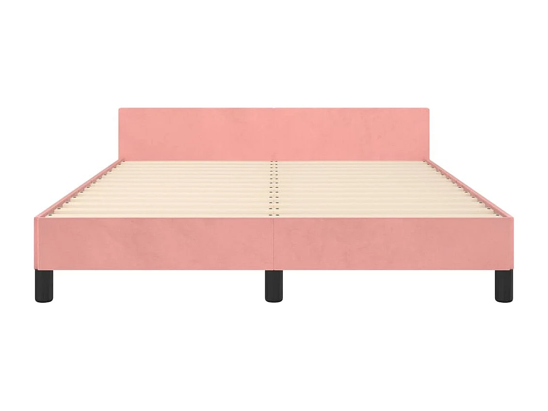 Lit double | Lit adulte | Cadre de lit rose 140x200 cm velours
