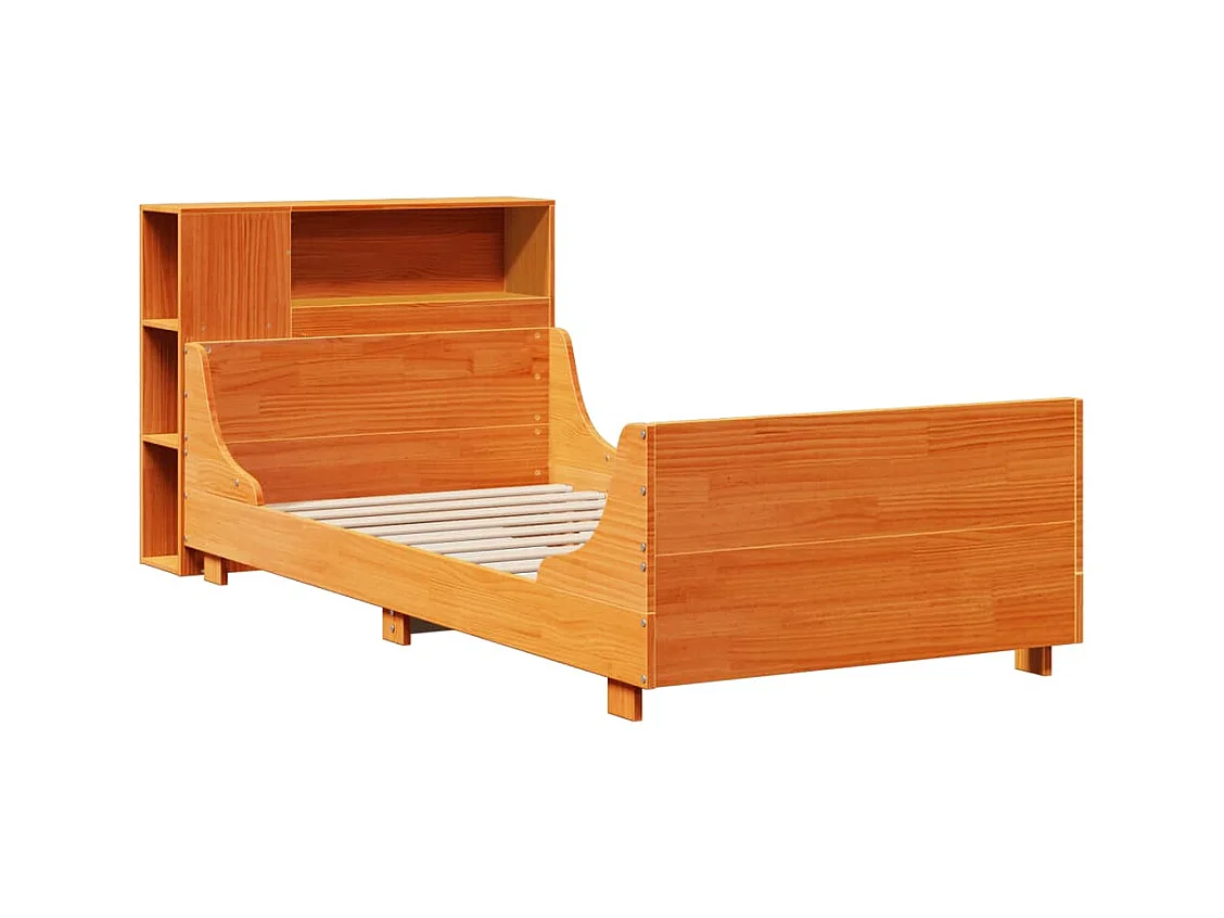 Letto per adulti | Letto singolo | Giroletto senza Materasso Marrone Cera 100x200 cm Legno di Pino