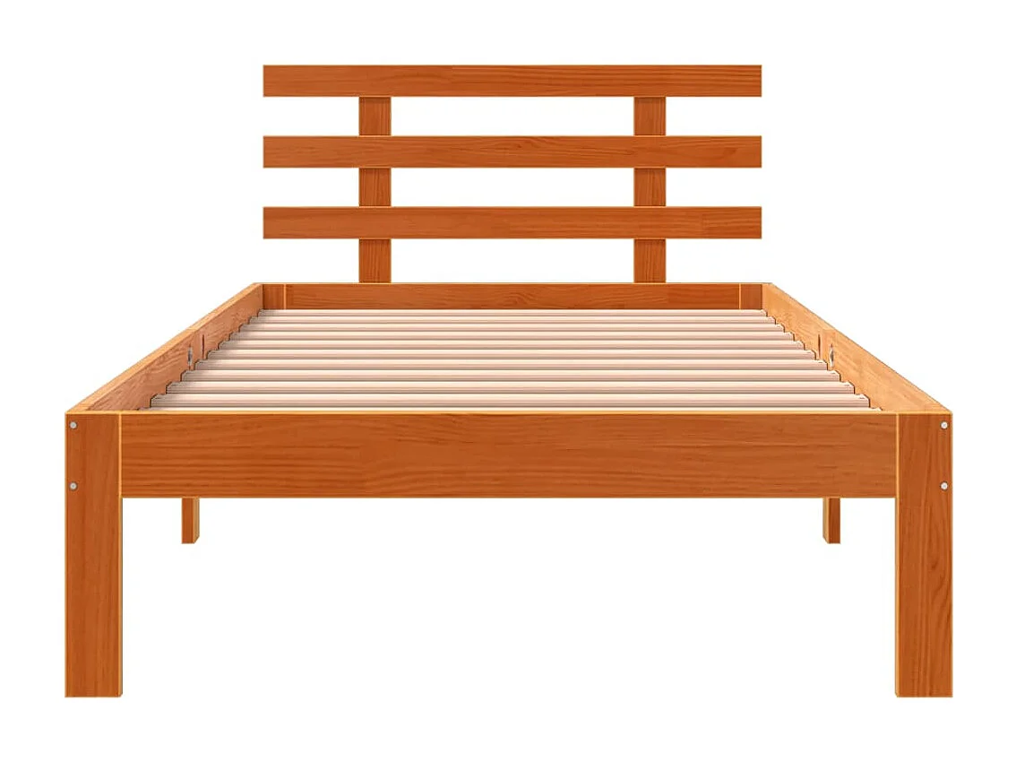 Lit simple | Lit adulte, enfant | Cadre de lit cire marron 100x200cm bois pin massif