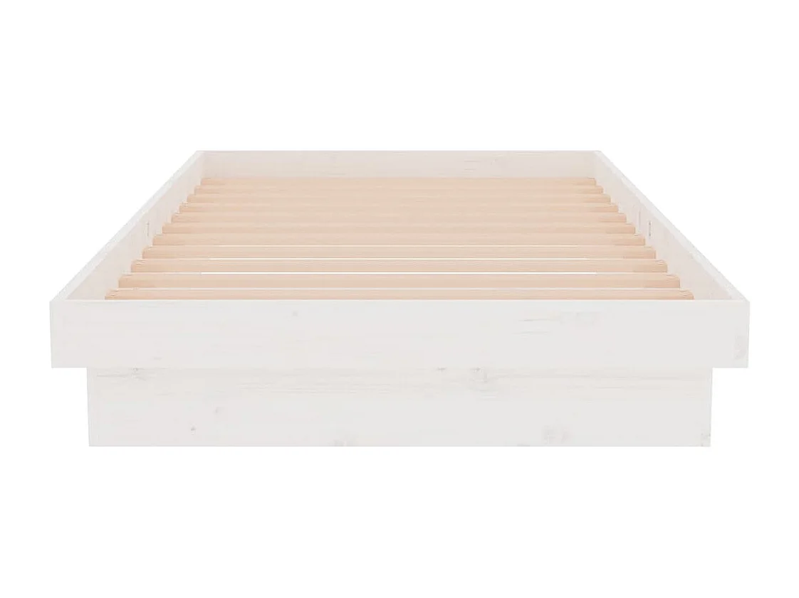 Letto per adulti | Letto singolo | Giroletto Bianco in Legno Massello 90x190 cm Single