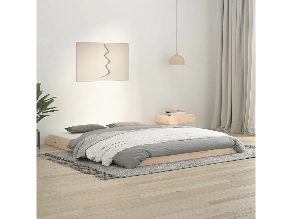 Lit double | Lit adulte | Cadre de lit 160x200 cm bois massif de pin