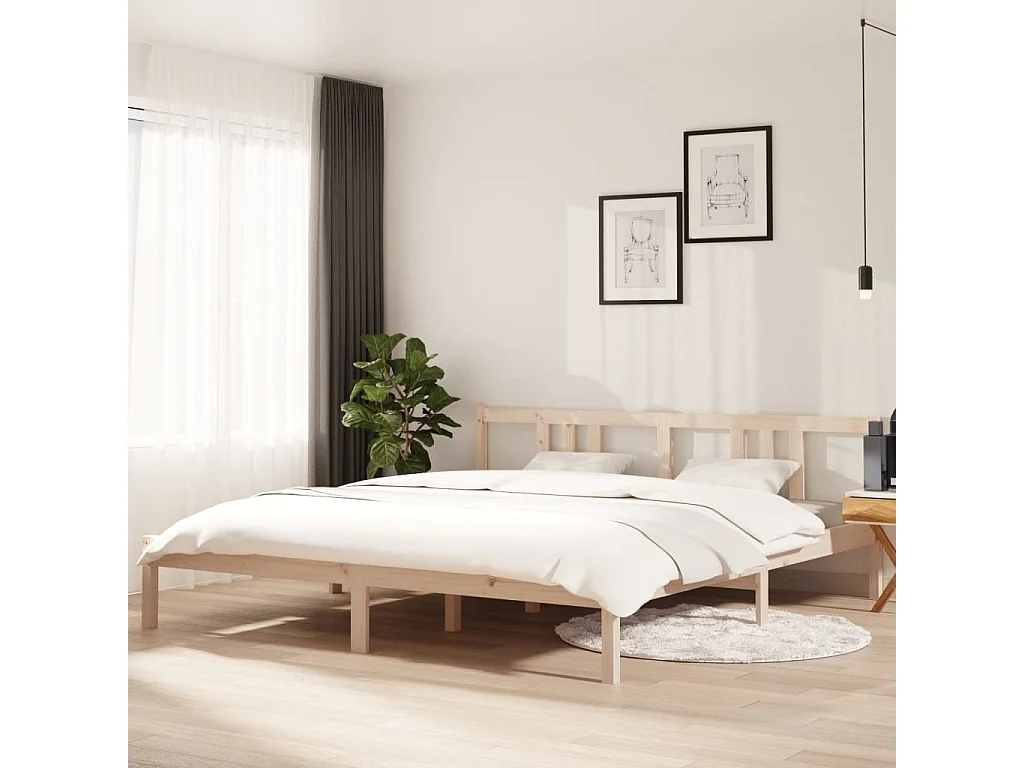 Letto per adulti | Letto matrimoniale | Giroletto in Legno Massello 180x200 cm Super King