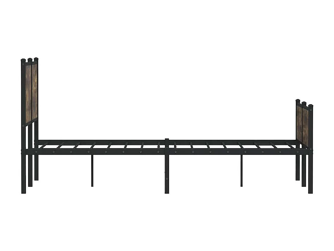 Letto per adulti | Letto singolo | Giroletto senza Materaso in Metallo Rovere Fumo 120x200 cm