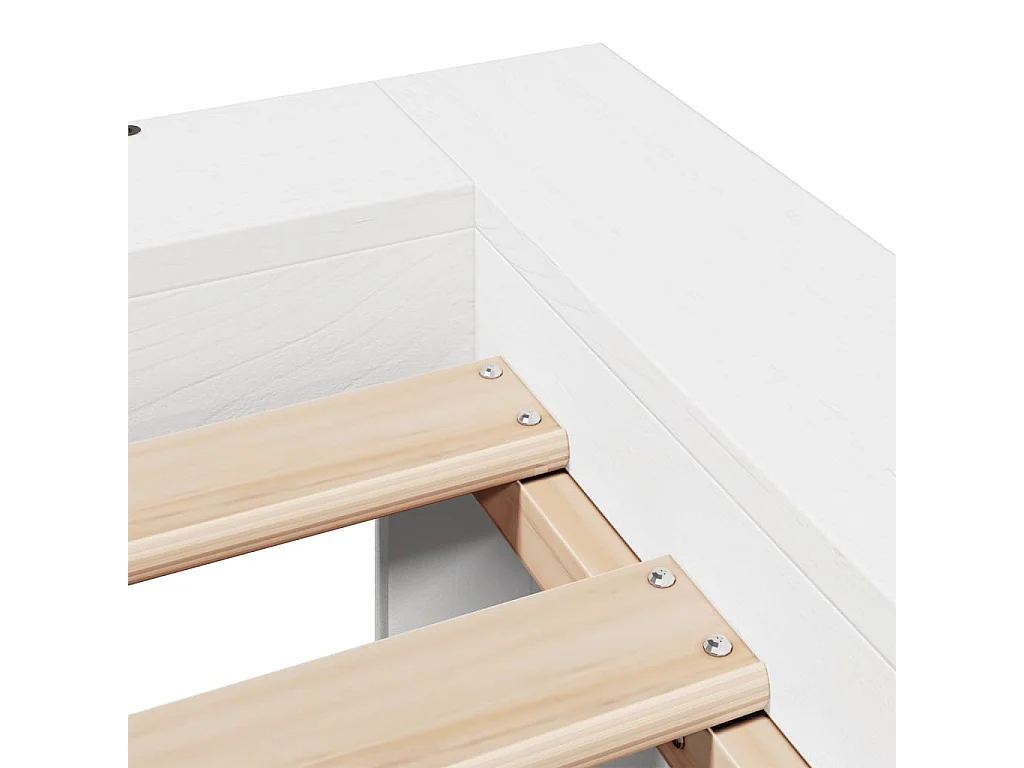 Lit simple | Lit adulte, enfant | Cadre de lit blanc 90x190 cm bois de pin massif