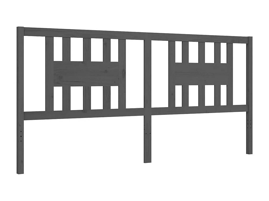 Lit double | Lit adulte | Cadre de lit gris 200x200 cm bois massif