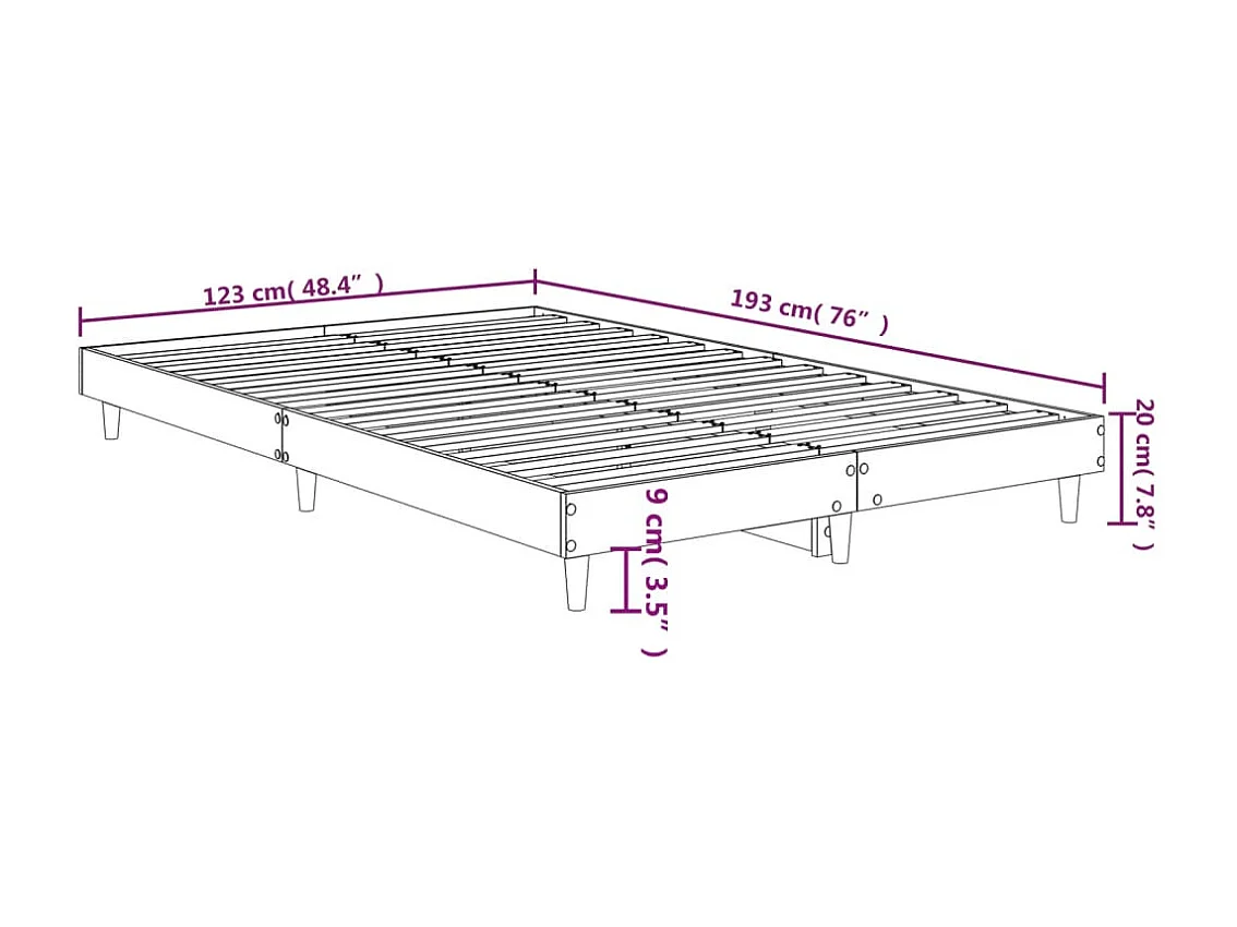 Lit simple | Lit adulte, enfant | Cadre de lit chêne marron 120x190 cm