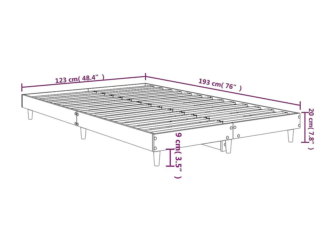 Lit simple | Lit adulte, enfant | Cadre de lit chêne marron 120x190 cm