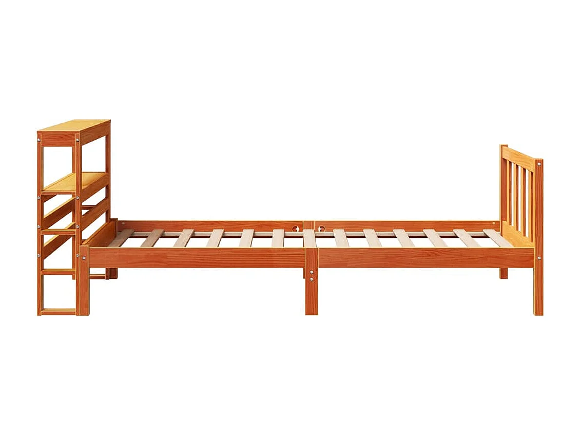 Lit simple | Lit adulte, enfant | Cadre de lit et tête de lit cire marron 100x200 cm