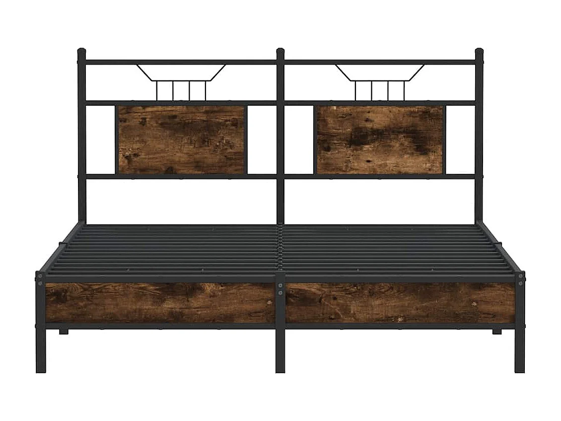 Letto per adulti | Letto matrimoniale | Giroletto senza Materasso Rovere Fumo 140x190 cm in Truciolato