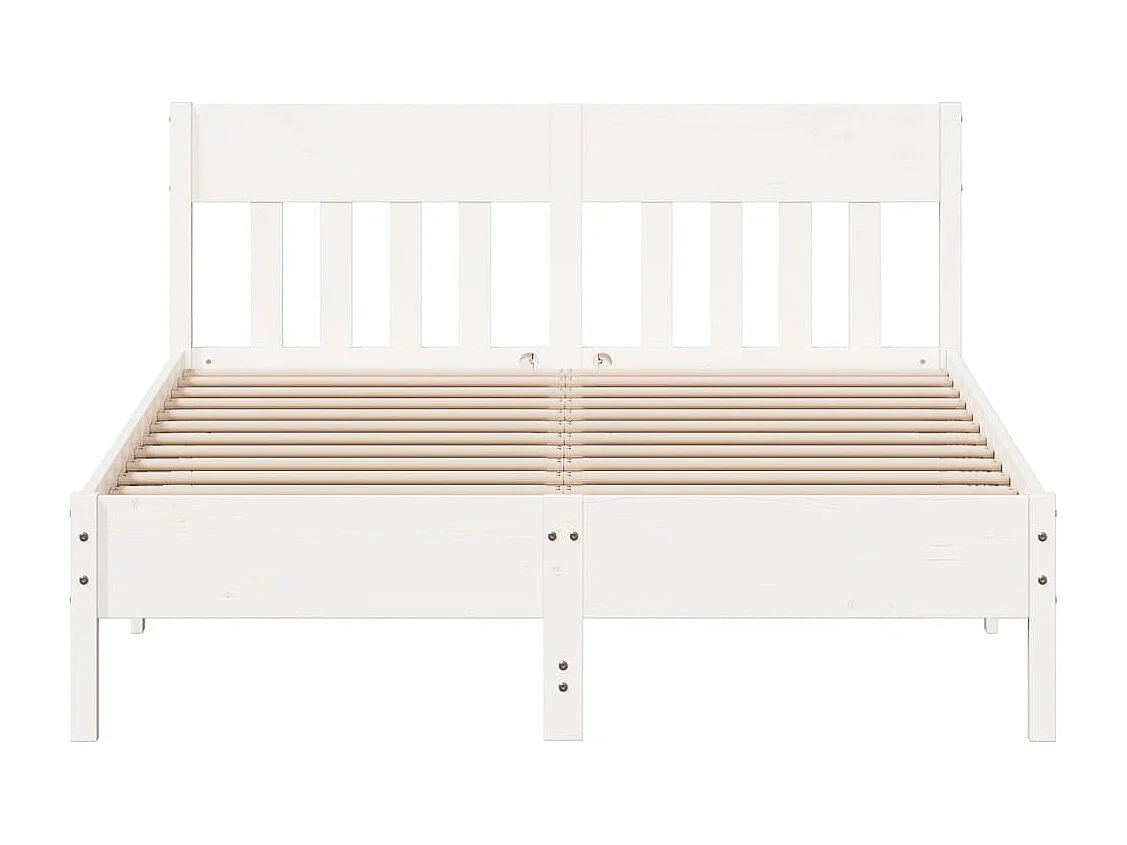 Lit double | Lit adulte | Cadre de lit blanc 140x200 cm bois de pin massif