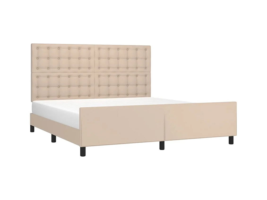Lit double | Lit adulte | Cadre de lit cappuccino 160x200 cm similicuir