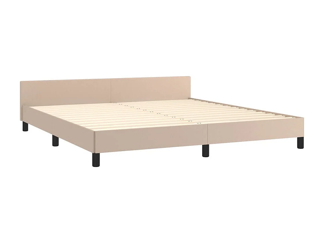 Lit double | Lit adulte | Cadre de lit cappuccino 160x200 cm similicuir