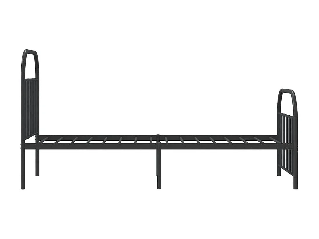 Lit simple | Lit adulte, enfant | Cadre de lit métal avec pied de lit noir 90x190 cm
