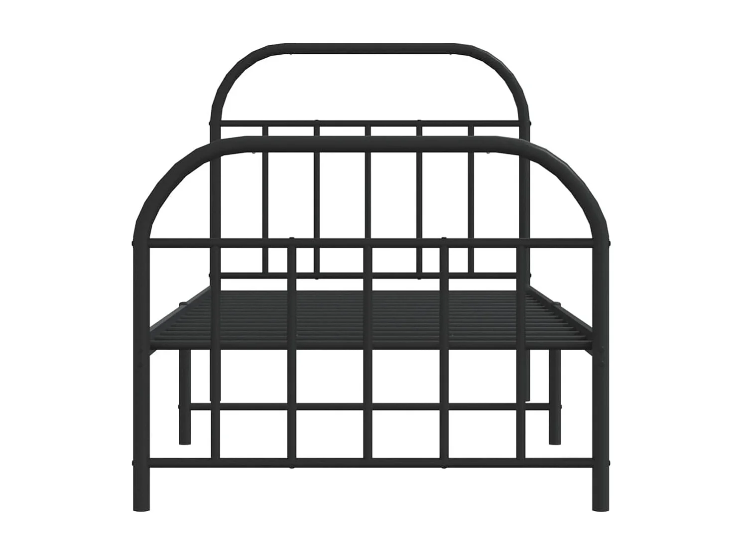 Lit simple | Lit adulte, enfant | Cadre de lit métal avec pied de lit noir 90x190 cm
