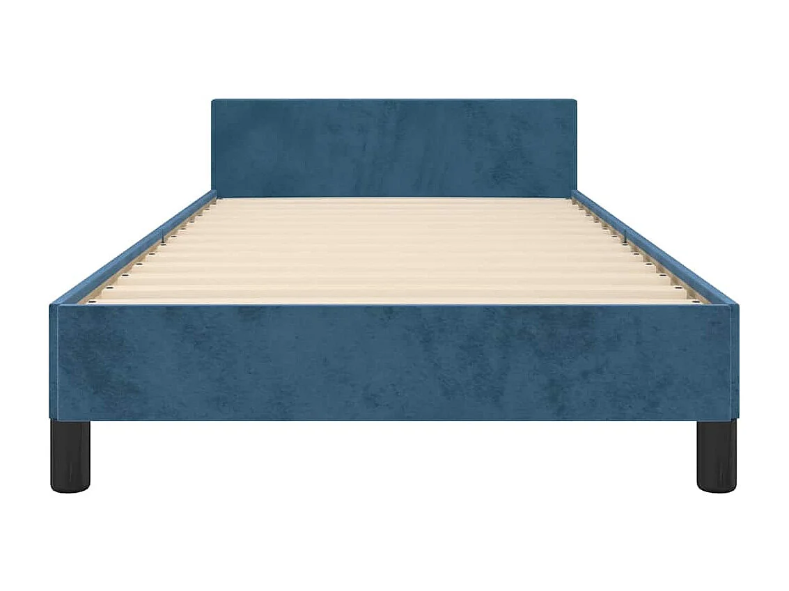 Lit simple | Lit adulte, enfant | Cadre de lit bleu foncé 80x200 cm velours